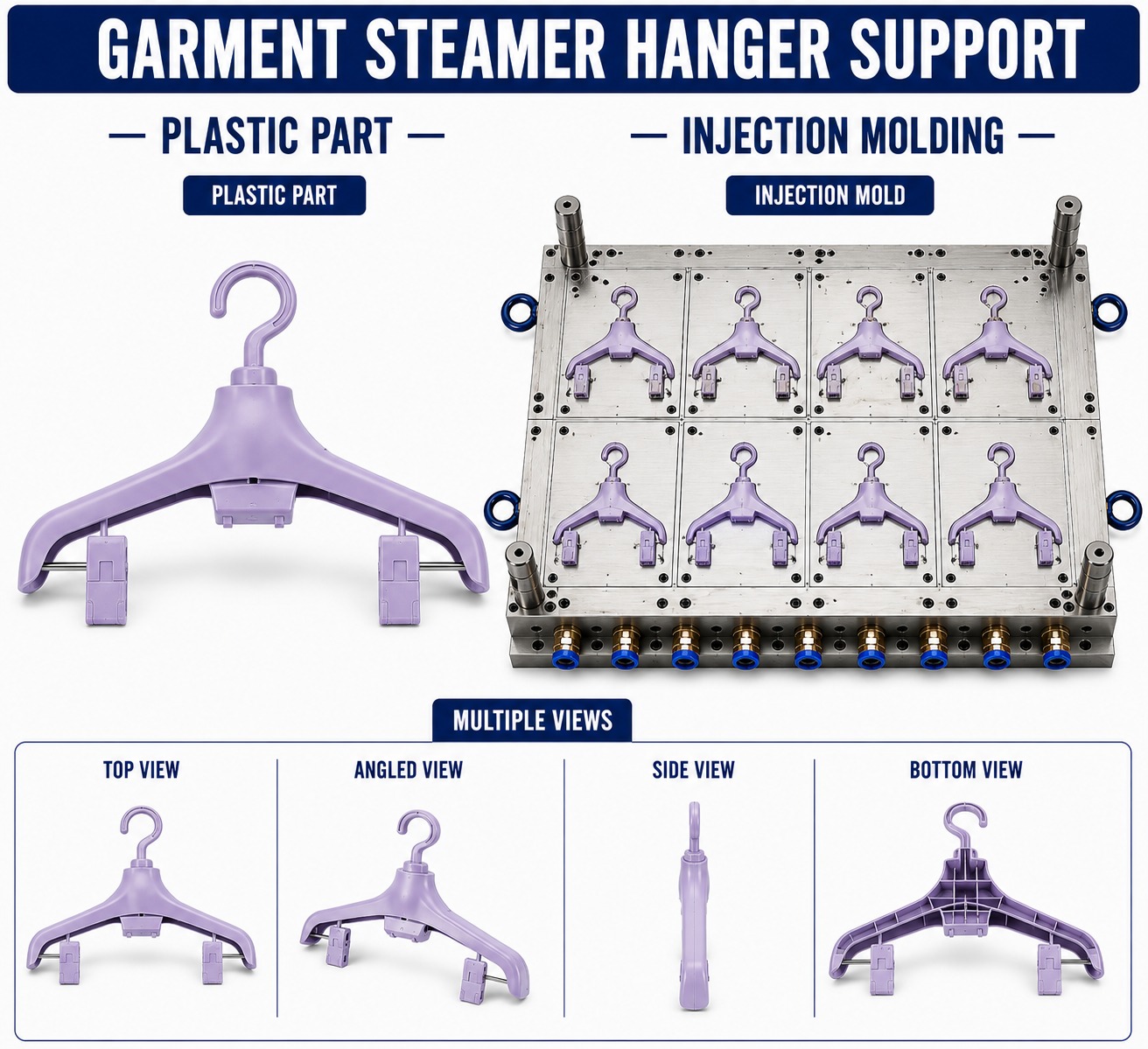 Garment Steamer Plastic Hanger Support Mould and Moulding Service